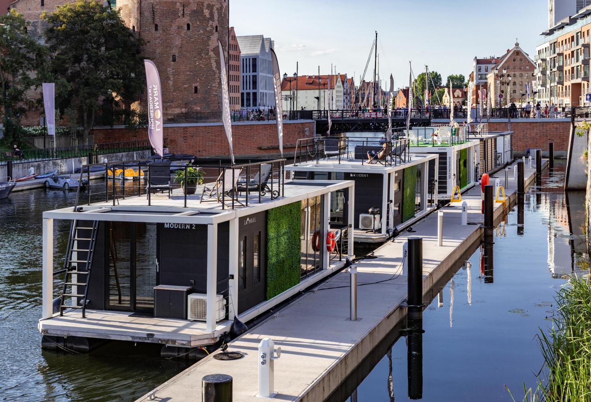 Domy Na Wodzie - La Mare Motlava Houseboats With Sauna By Downtown Apartments Γκντανσκ Εξωτερικό φωτογραφία